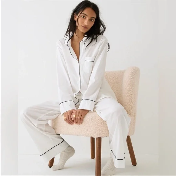 White J. Crew Cotton Pajama set - Picture 2 of 6